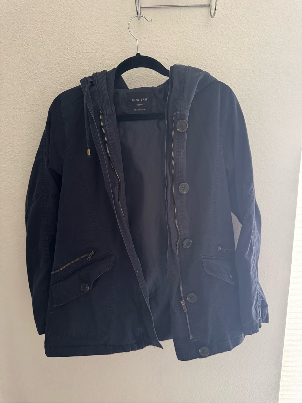 Love Tree Women’s Navy Hooded Jacket